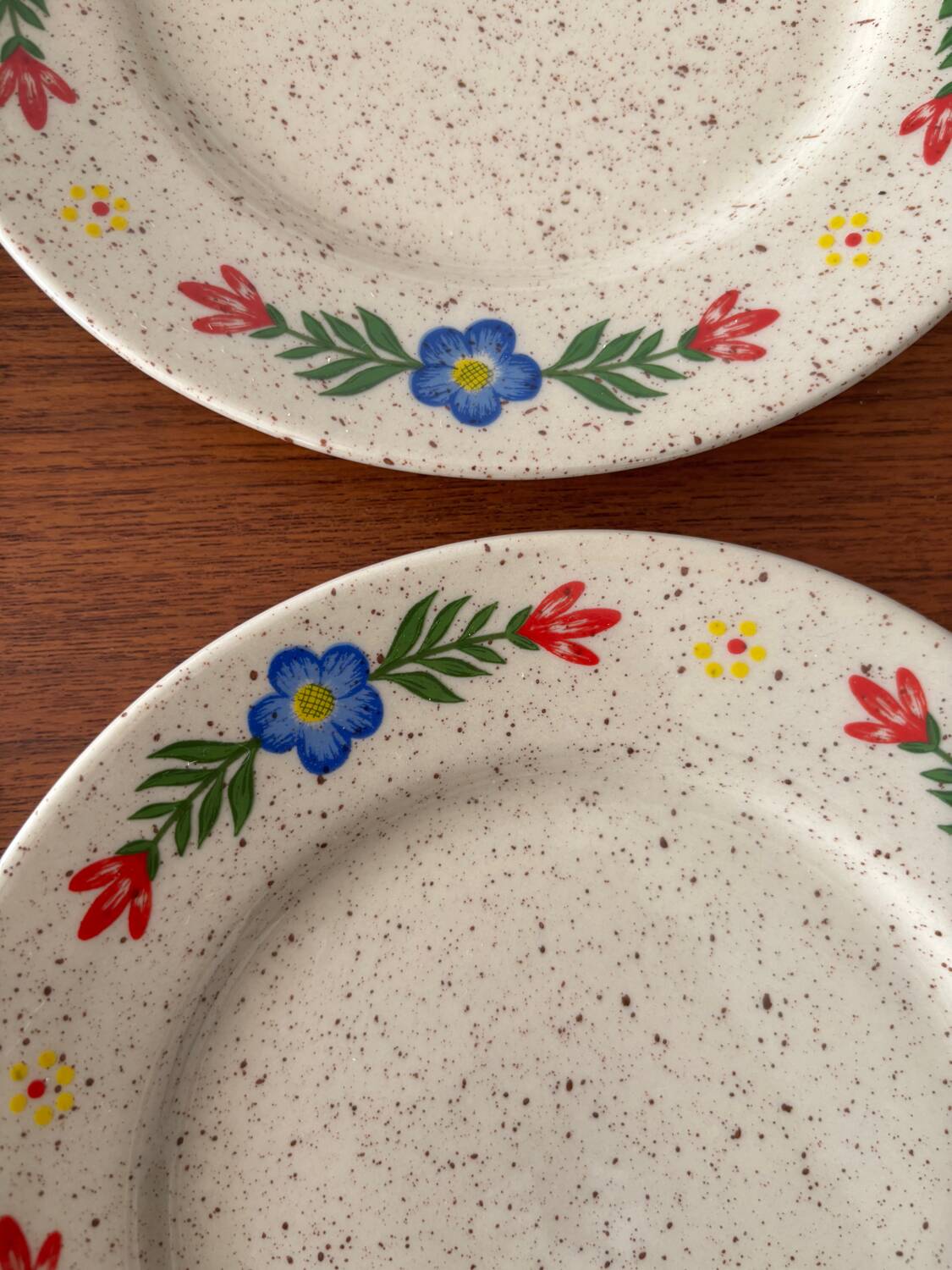 Set of 4 dessert plates Tulowice – Vintage Polish ceramics fl