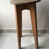 High stool in vintage raw wood