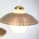 Vintage three-arm ceiling pendant – opal glass and brass – Bent Karlby –1950/60s