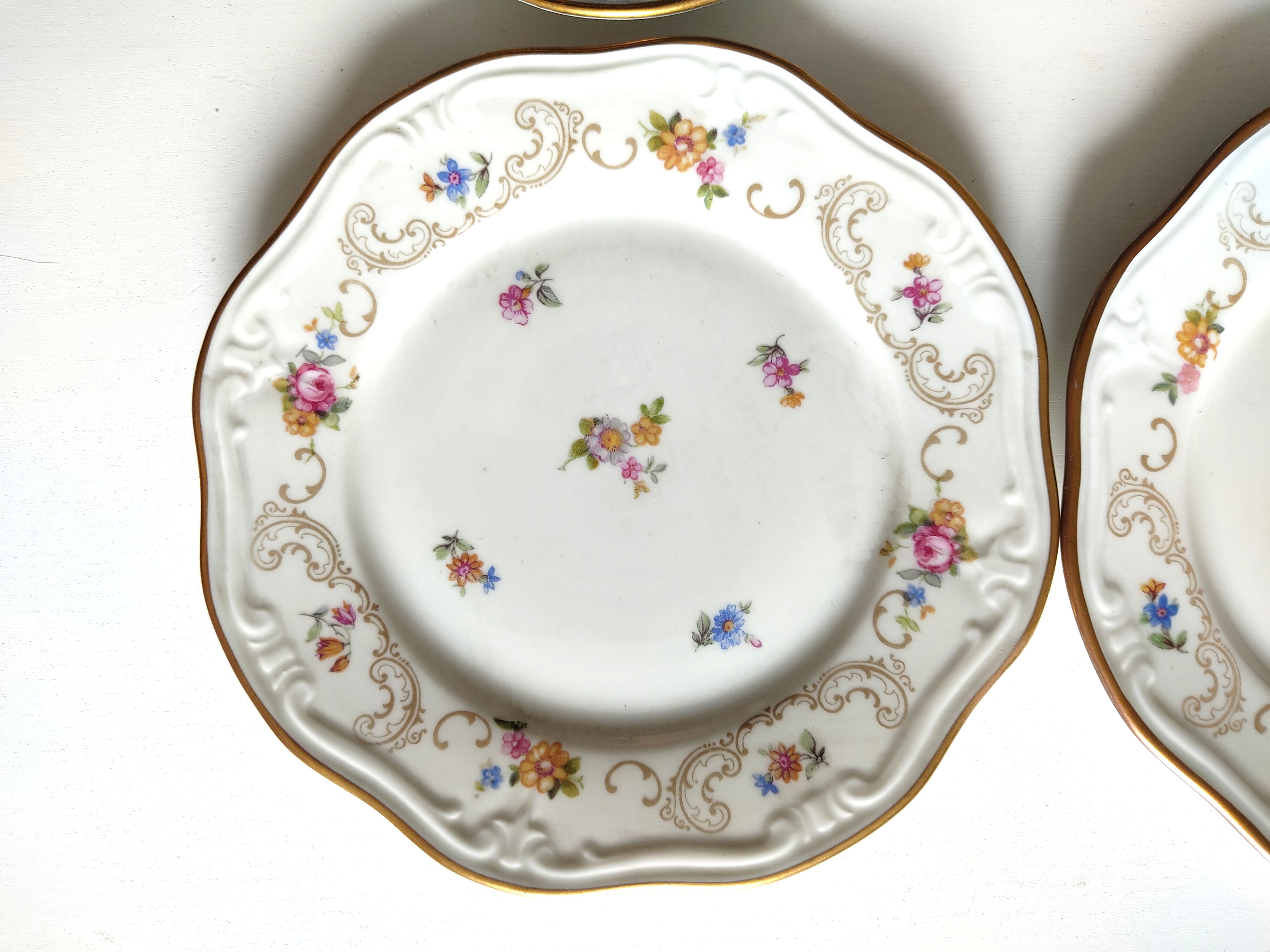 10 assiettes en porcelaine fleurie, veb r reichenbach