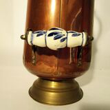 Copper and brass coal bucket