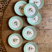 Lot de 8 assiettes à dessert vintage décors d'oiseaux