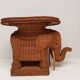 Vintage wicker and rattan elephant table 1970