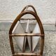 Vintage magazine holder in wood and canvas