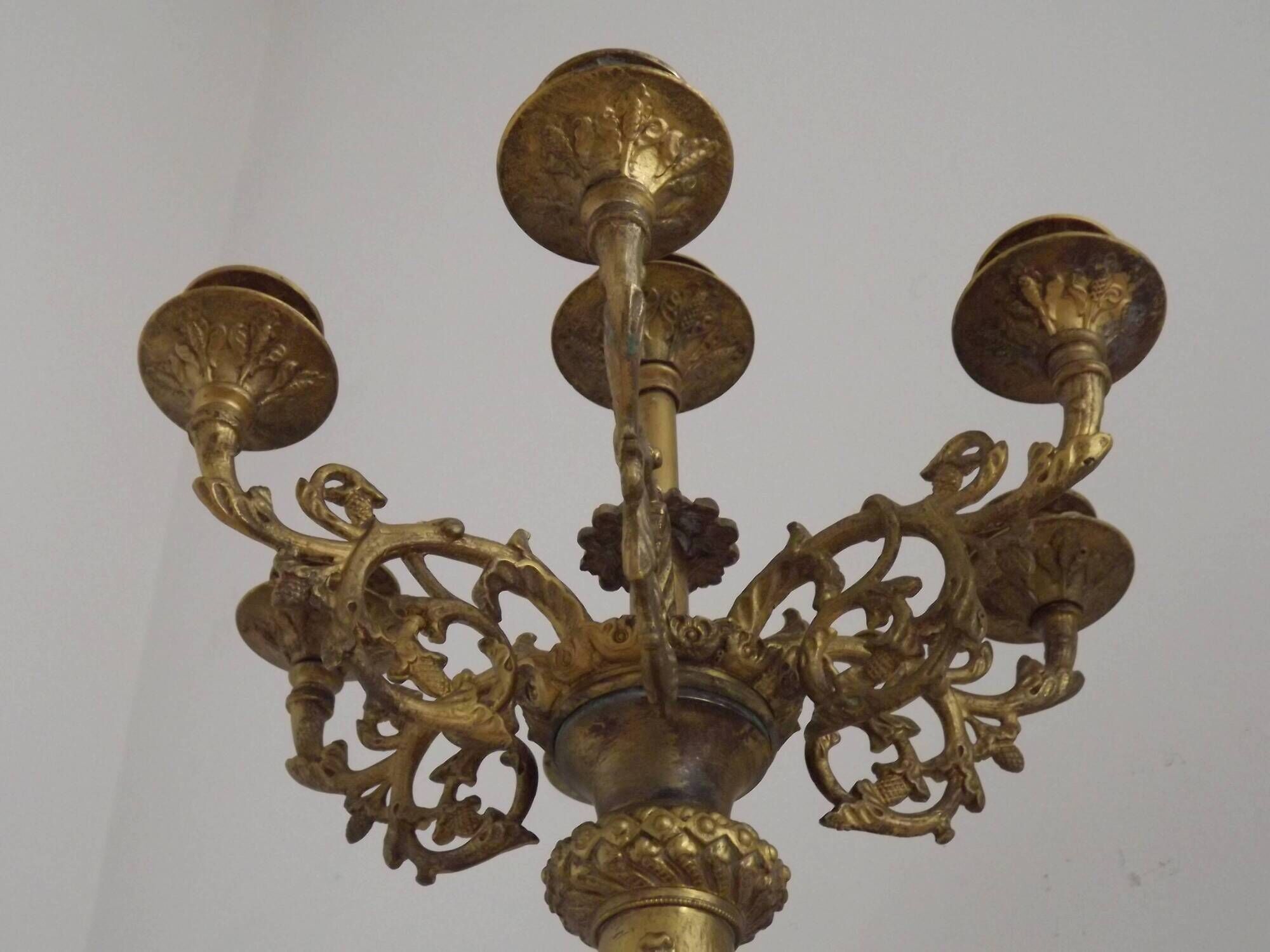 Magnificent French Louis XVI Style Bronze Seven-Light Candelabra LF Paris