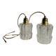 Pair of Art Deco pendant lights in molded pressed glass