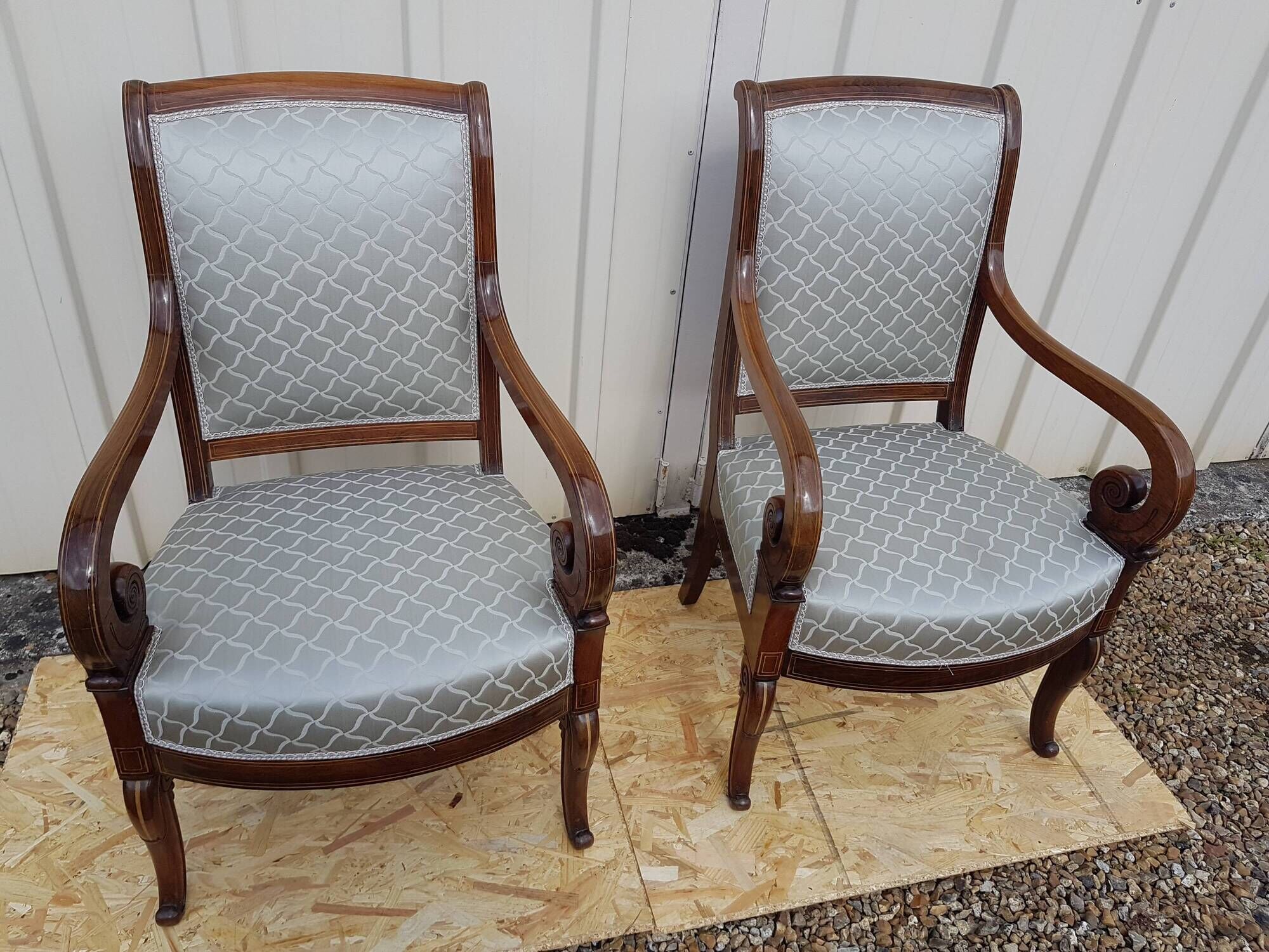 Pair of armchairs restoration style Charles X