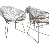 Chaise Diamond en rilsan gris (rare) par Harry Bertoia pour Knoll