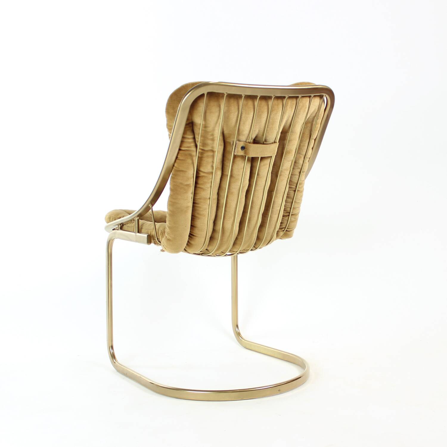 Italian vintage metal chair in gold, Italy 1970s