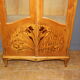 Vitrine Art nouveau en frêne et marqueterie de fleurs