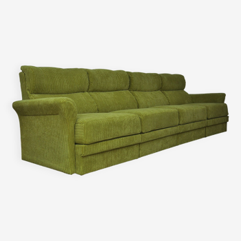 Green corduroy modular sofa, 1970s