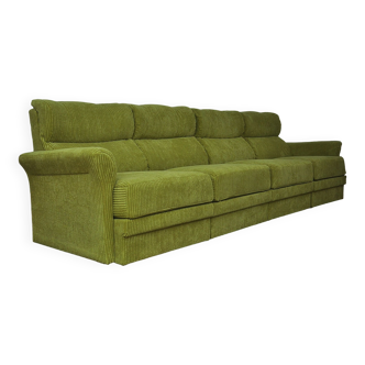Green corduroy modular sofa, 1970s