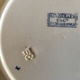 Plate of earthenware iron earth U-C Sarreguemines pattern Groseilles