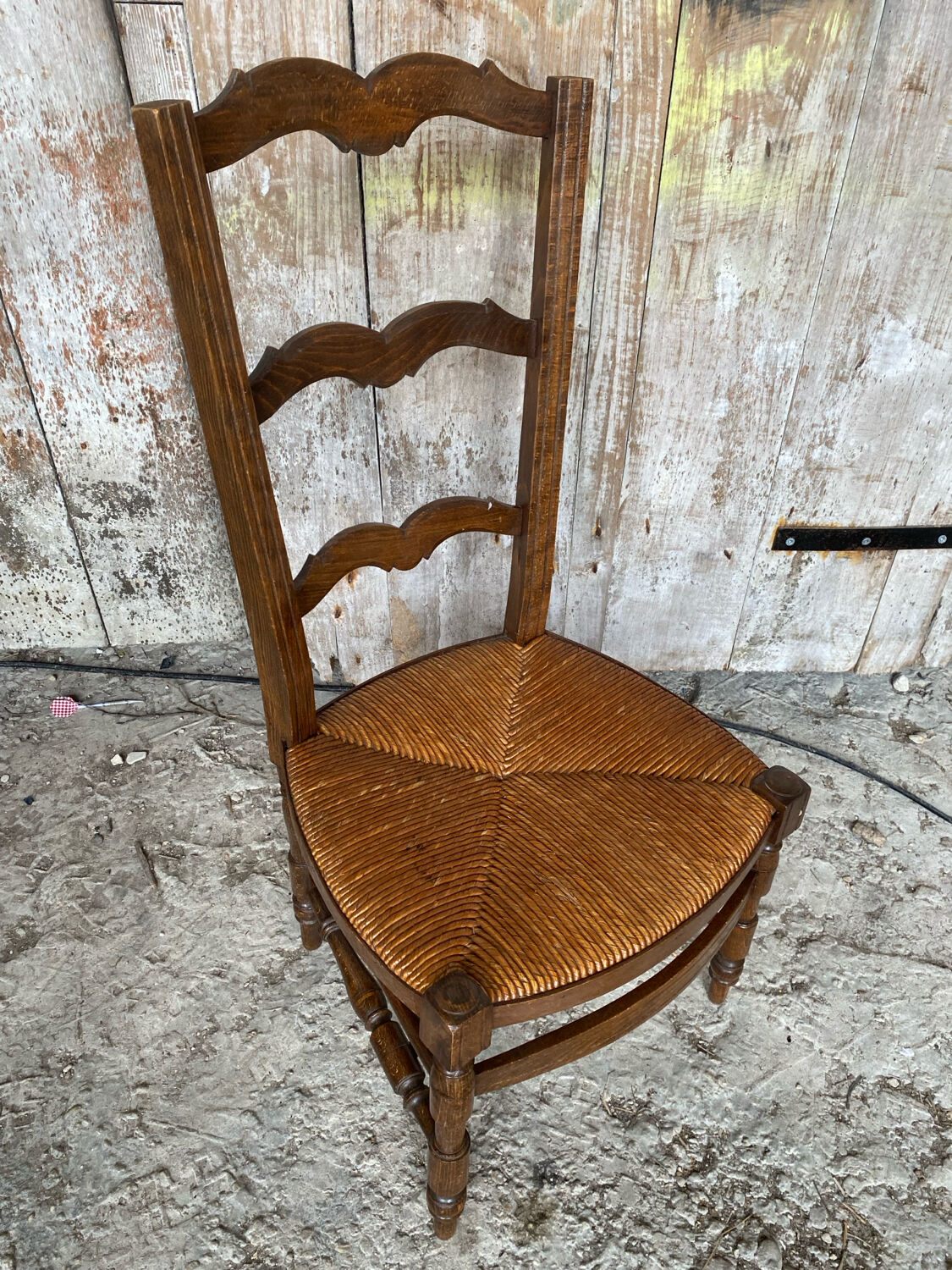 Nursing Chair Nursery Antique Turned Wood + Woven Straw Seat