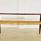 Table basse vintage danoise en teck et rotin des années 1960