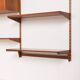 Three-compartment teak wall cabinet by Kai Kristiansen for FM Mobler, Denmark, 1960s