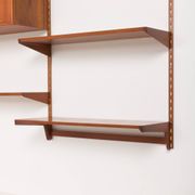 Three-compartment teak wall cabinet by Kai Kristiansen for FM Mobler, Denmark, 1960s