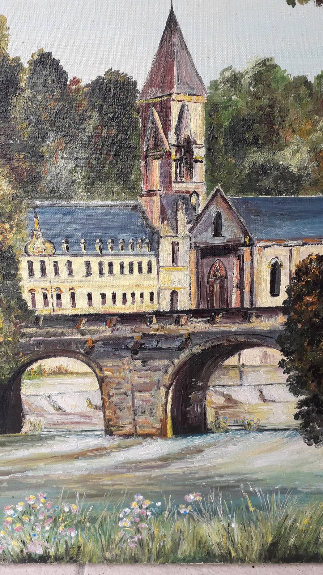 Tableau peinture huile sur toile monument