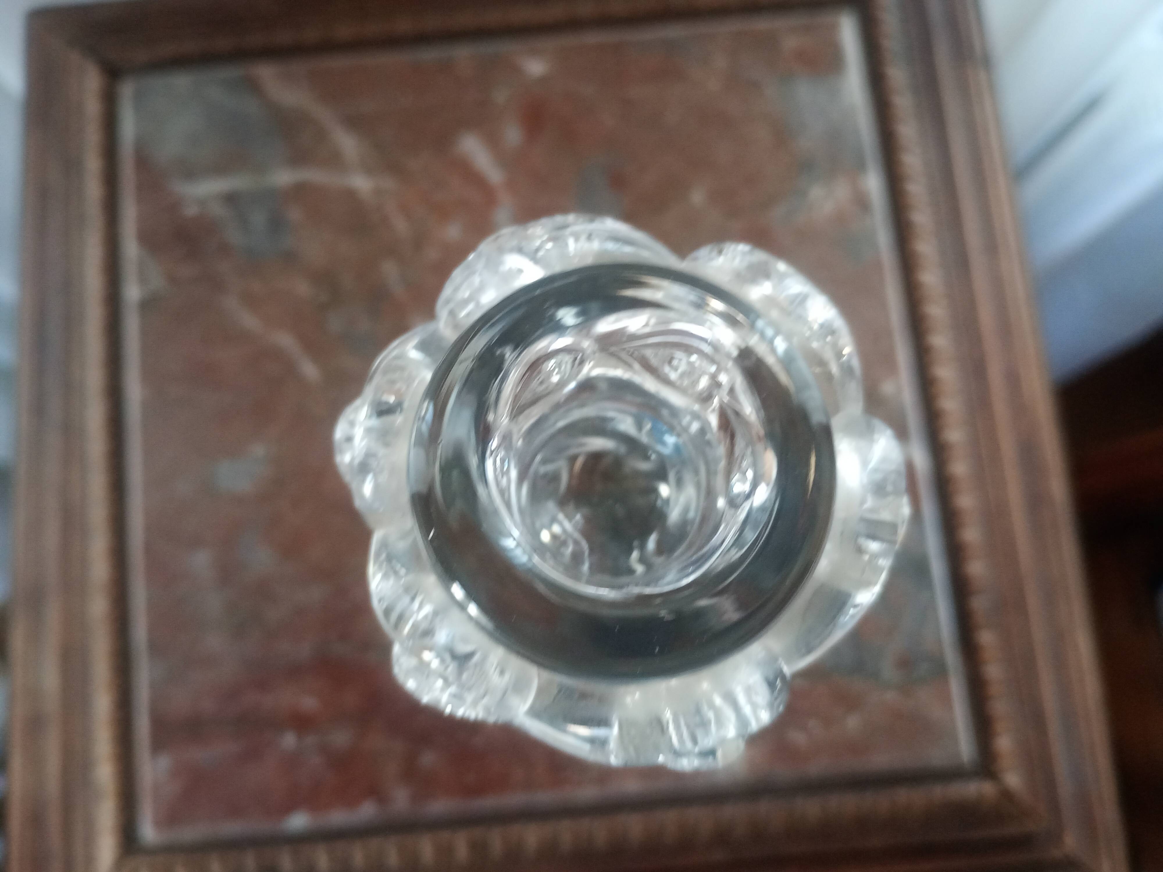Baccarat crystal "Aladdin" model candlestick, twisted and coiled - signed
