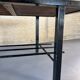 Table basse mid-century, teck, acier et pierre de lave