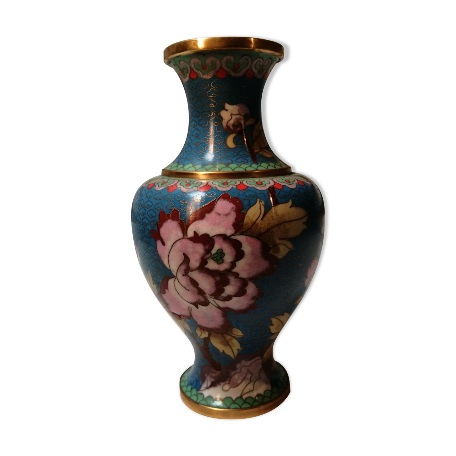 Vase cloisonné asiatique