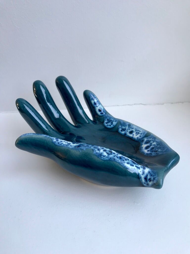 Empty pocket ceramic ring fat lava signed vallauris 70s