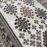 Large Persian rug beige brown wool knotted handmade 250x350cm