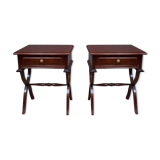 Pair of mahogany bedsides base X