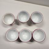 Set of 6 Lunéville Faience Egg Cups KG Reverbère