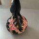 Vallauris vase or Monaco ceramic handmade black pink and gold