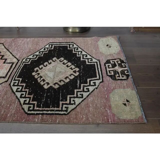 Vintage Turkish Oushak Wool Handmade Runner 74x352