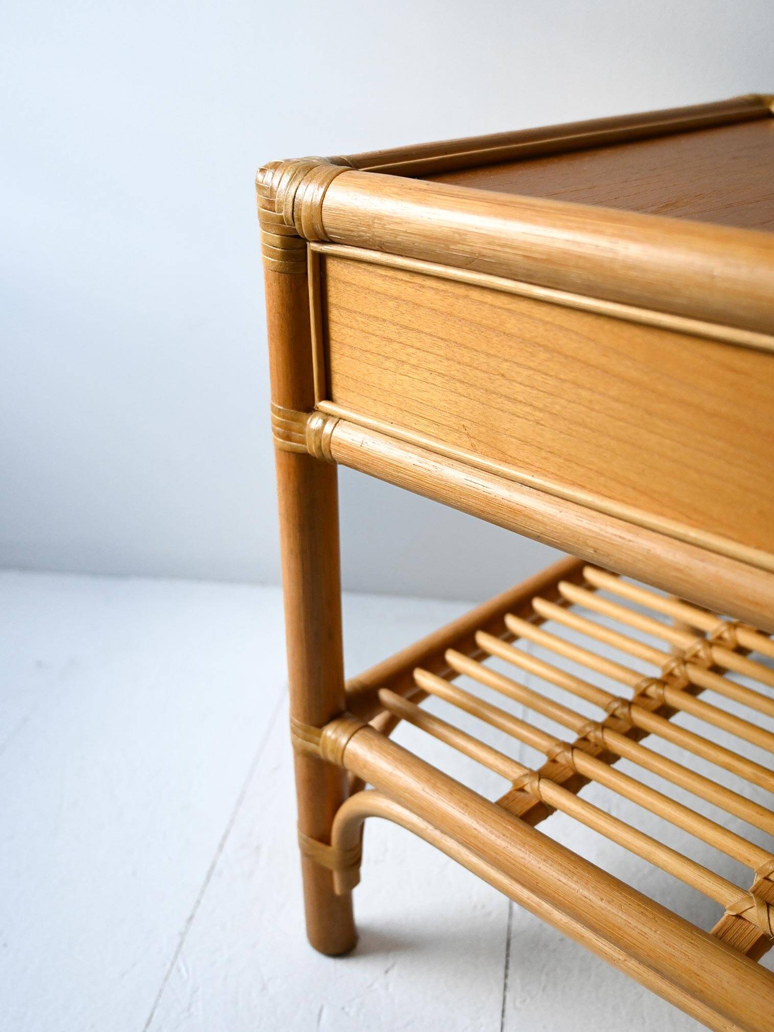 Pair of DUX Scandinavian Nightstands in Bamboo