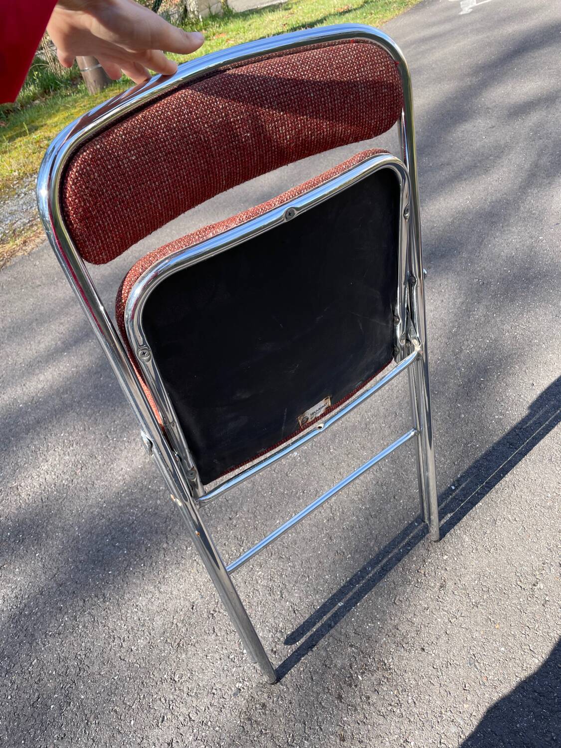 Souvignet 1970 stainless steel folding chair