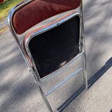 Souvignet 1970 stainless steel folding chair