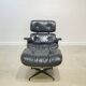 Vintage armchair with ottoman in Rio rosewood by Charles and Ray Eames, 1970s