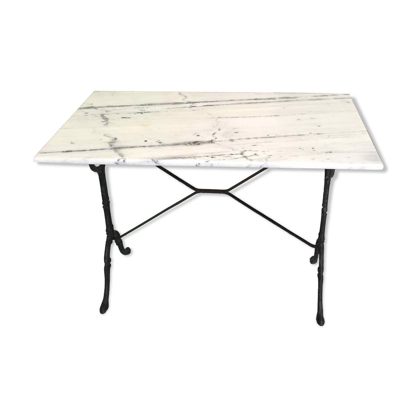 Table bistrot marbre et fonte