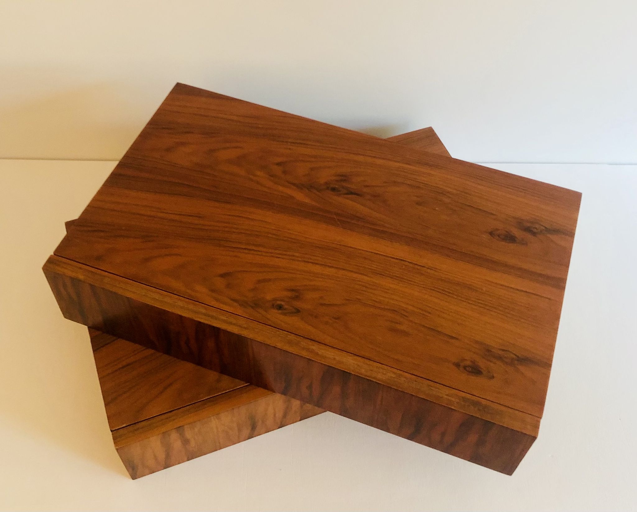 Pair of vintage rosewood veneer shelves, France 60s