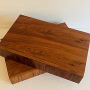 Pair of vintage rosewood veneer shelves, France 60s