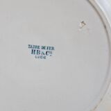 Round serving dish, old ironstone from Choisy le Roi, HB&Cie model Lucie.