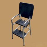 Vintage step stool in Skai and chrome metal - Hailo Klettermax