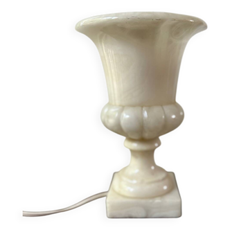 Medici vase-shaped table lamp in alabaster