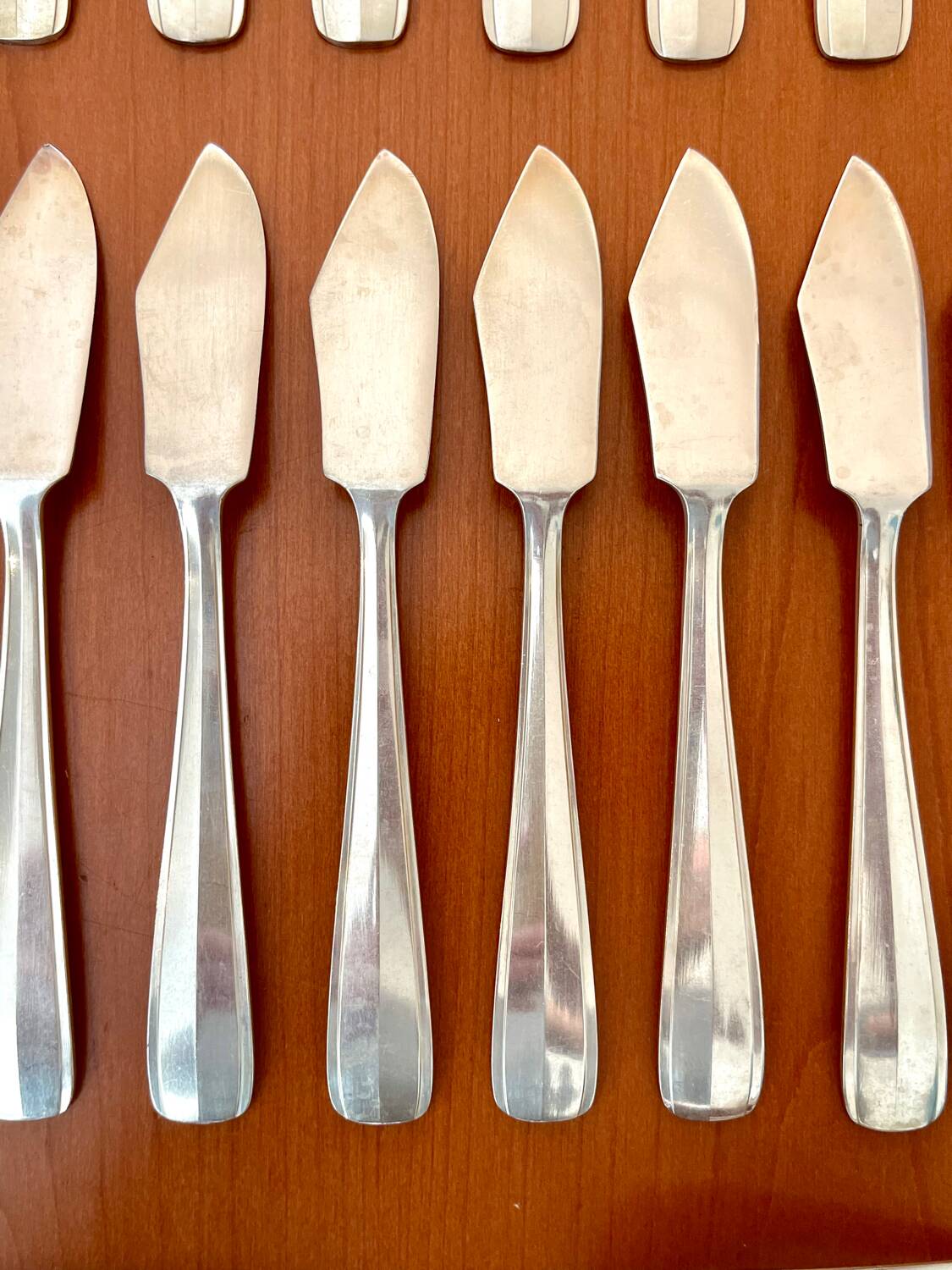 Ravinet d'enfert fish service, 12 place settings with serving cutlery