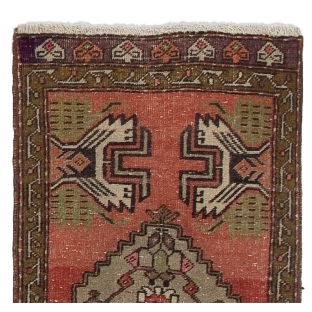 Vintage Small Rug. Handmade Door Mat. Turkish Seat Cover. Entryway Mat. Kitchen Rug