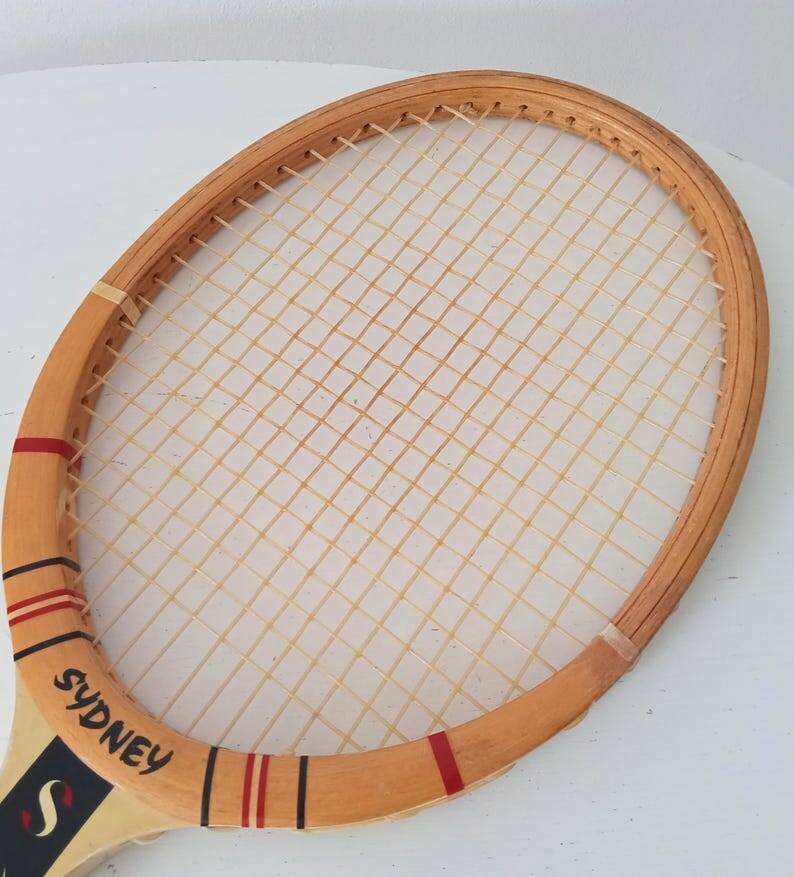 Vintage wooden tennis racket Sidney Robert Haillet
