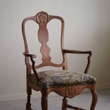 Classic Baroque style armchair in oak, made by a Danish cabinetmaker, 1930s.