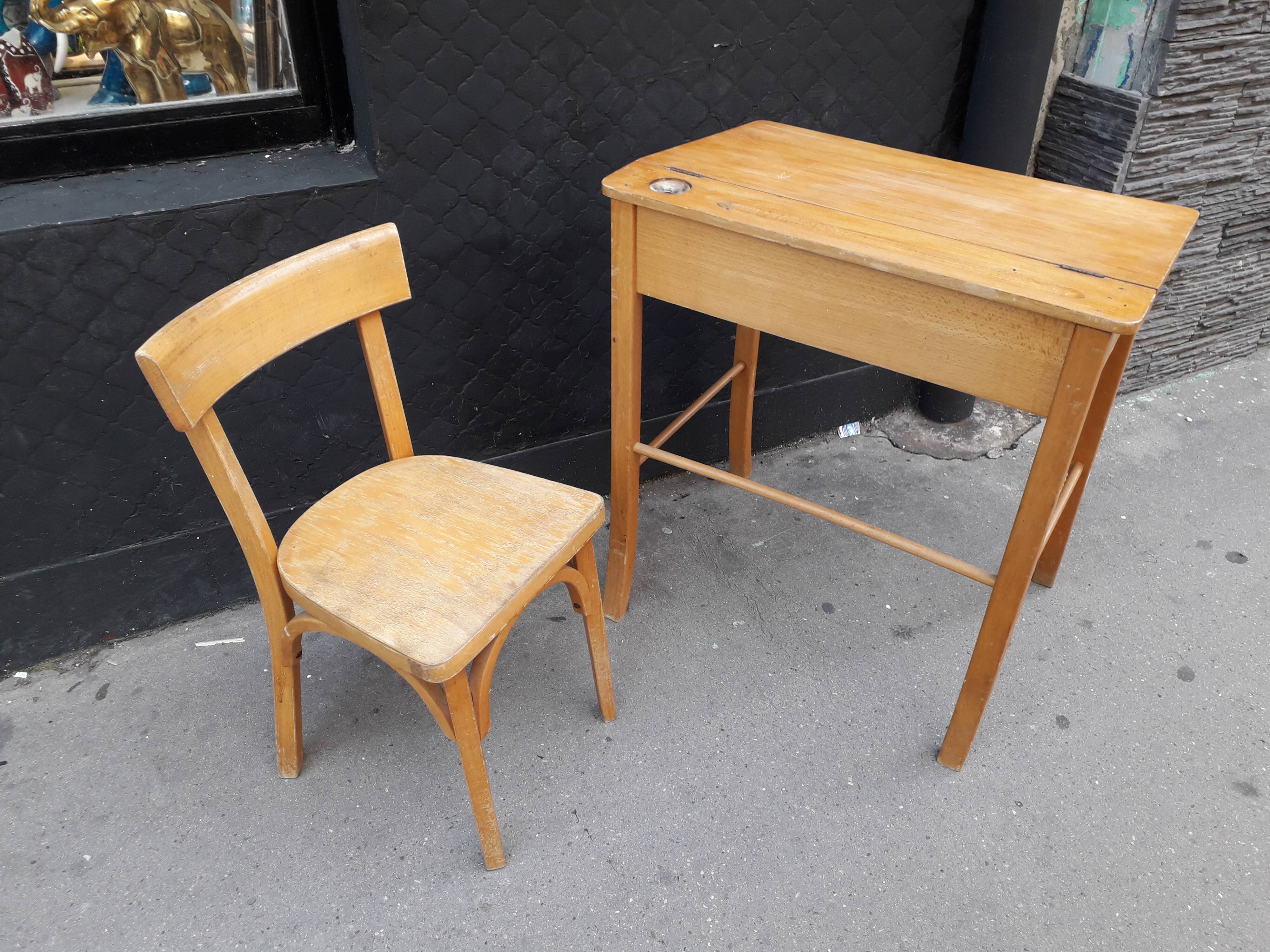 Child desk and vintage chair
