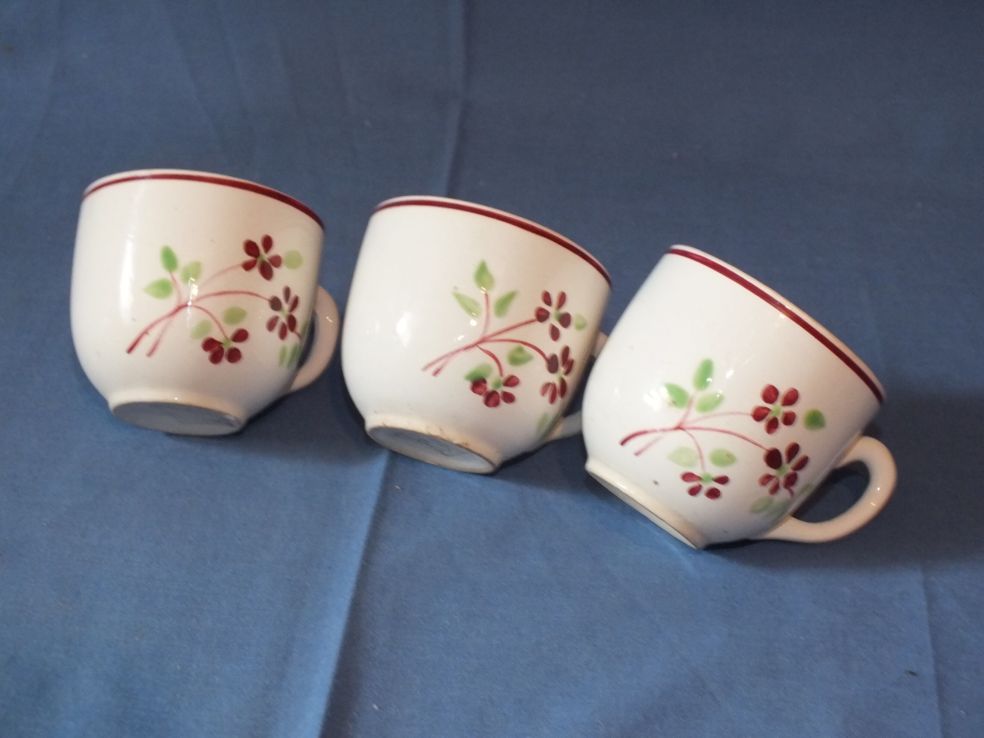 3 vintage cups of Salins earthenware