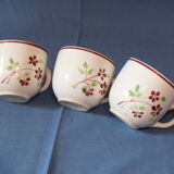 3 vintage cups of Salins earthenware
