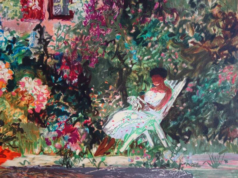 Yvonne Cheffer Delouis: Madeleine in Hendaye, original signed lithograph