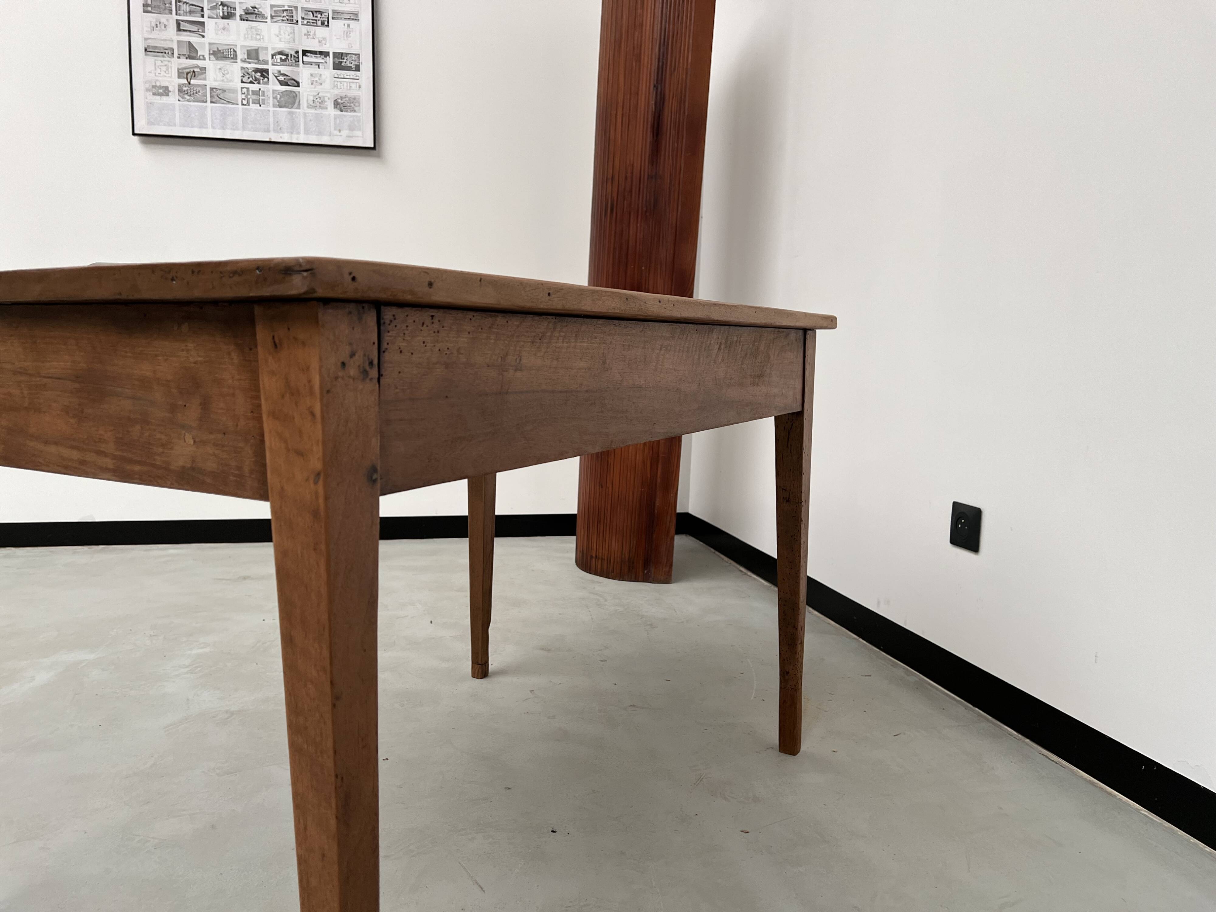 1900 solid walnut desk with two drawers